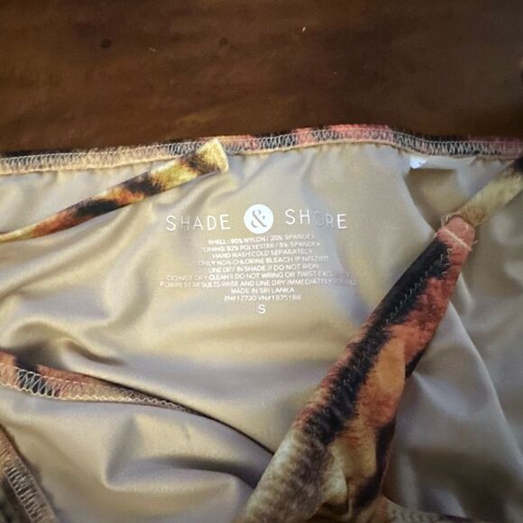 Shade & Shore Side-Tie Cheeky Bikini Bottom Tiger Print NWOT Size Small - Picture 5 of 5